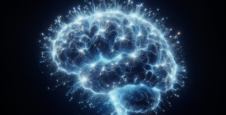 FeFatured image showing a brain formed by electric light on a black background.